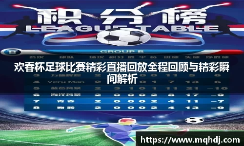 欢春杯足球比赛精彩直播回放全程回顾与精彩瞬间解析